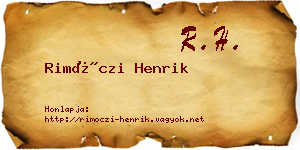 Rimóczi Henrik névjegykártya